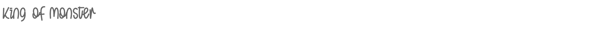 Sample characters King Of Monster Font